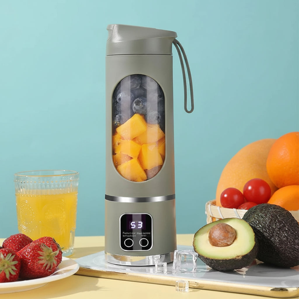 10 Blades Portable Fruit Juicer 450ml Capacity 3 Gears USB Rechargeable Blender Ice Crusher