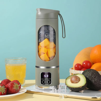 10 Blades Portable Fruit Juicer 450ml Capacity 3 Gears USB Rechargeable Blender Ice Crusher