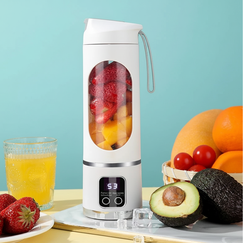 10 Blades Portable Fruit Juicer 450ml Capacity 3 Gears USB Rechargeable Blender Ice Crusher