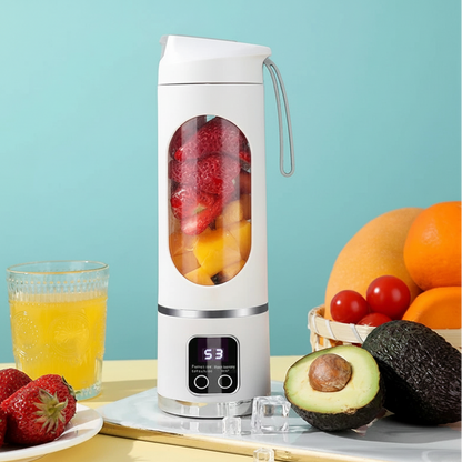 10 Blades Portable Fruit Juicer 450ml Capacity 3 Gears USB Rechargeable Blender Ice Crusher