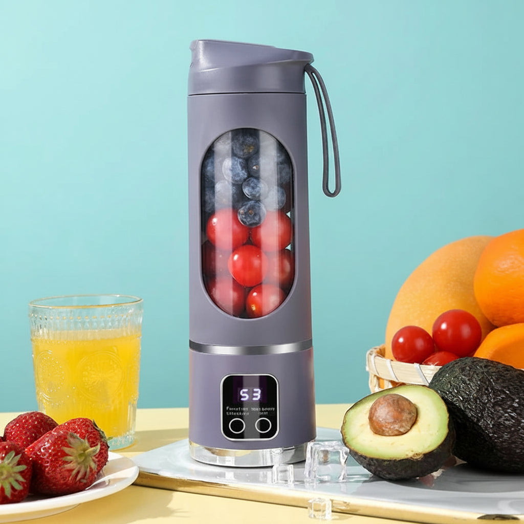 10 Blades Portable Fruit Juicer 450ml Capacity 3 Gears USB Rechargeable Blender Ice Crusher