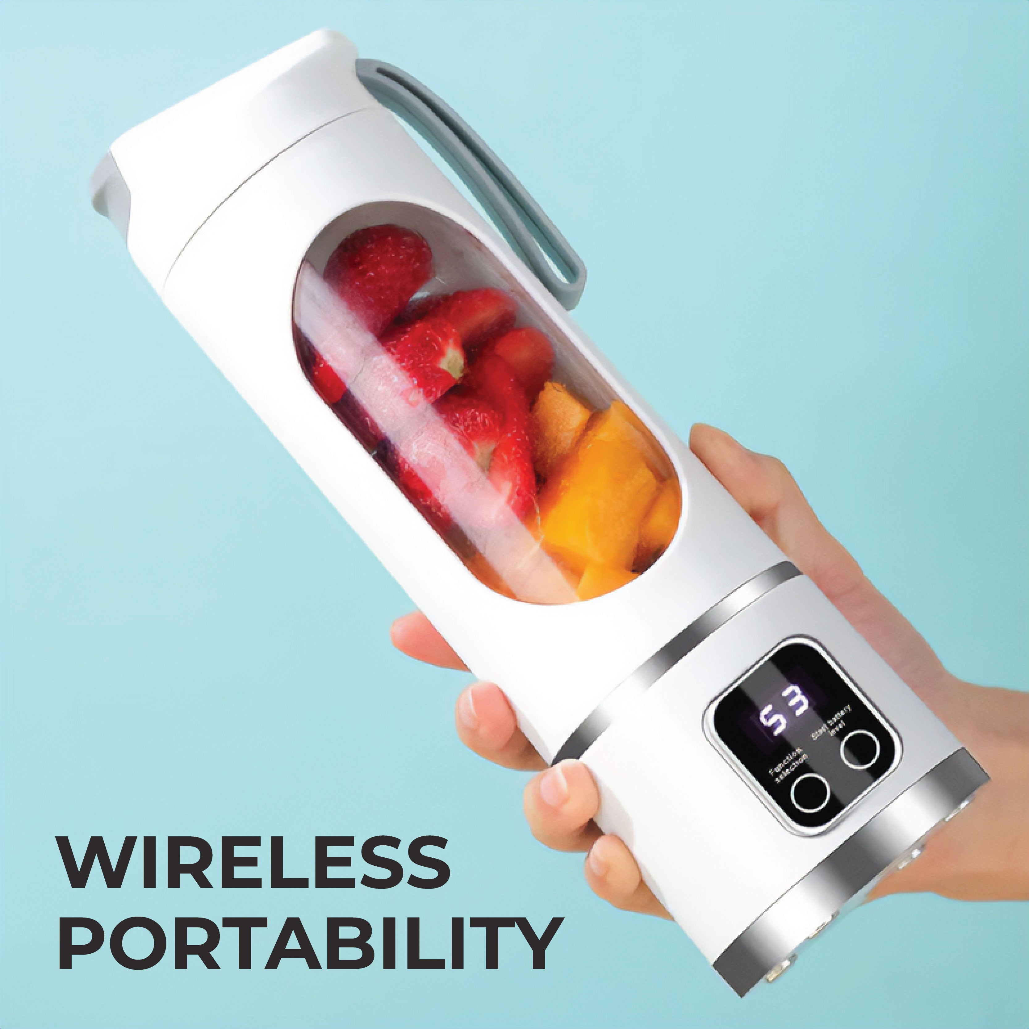 10 Blades Portable Fruit Juicer 450ml Capacity 3 Gears USB Rechargeable Blender Ice Crusher