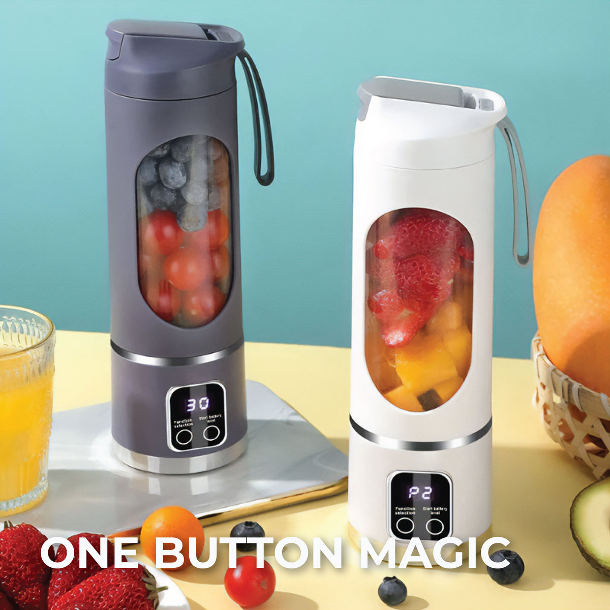 10 Blades Portable Fruit Juicer 450ml Capacity 3 Gears USB Rechargeable Blender Ice Crusher