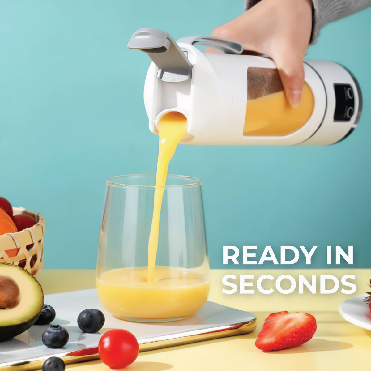 10 Blades Portable Fruit Juicer 450ml Capacity 3 Gears USB Rechargeable Blender Ice Crusher